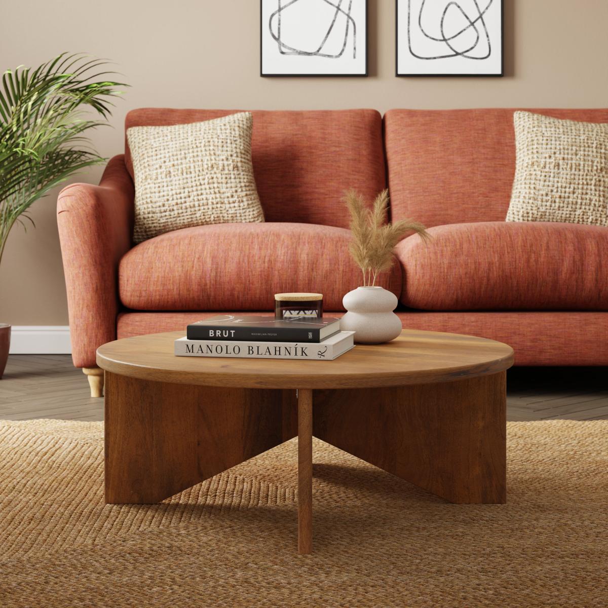Kalpen Coffee Table, Mango Wood Light Wood – image 2