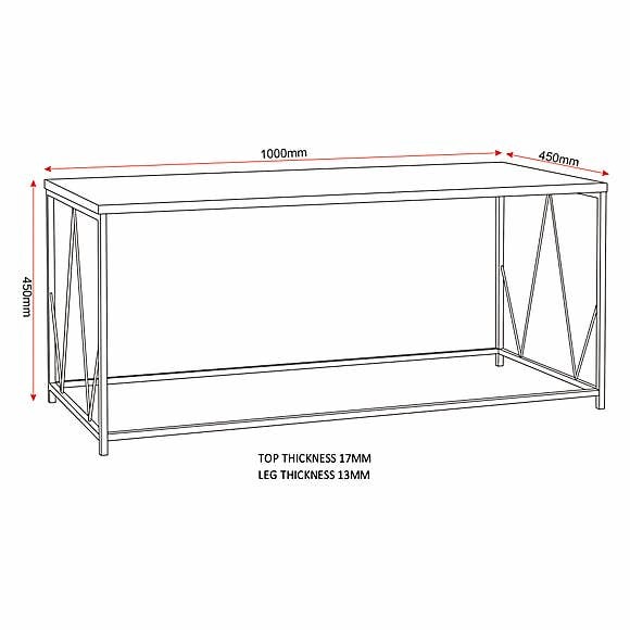 Athens Rectangular Coffee Table Grey – image 5