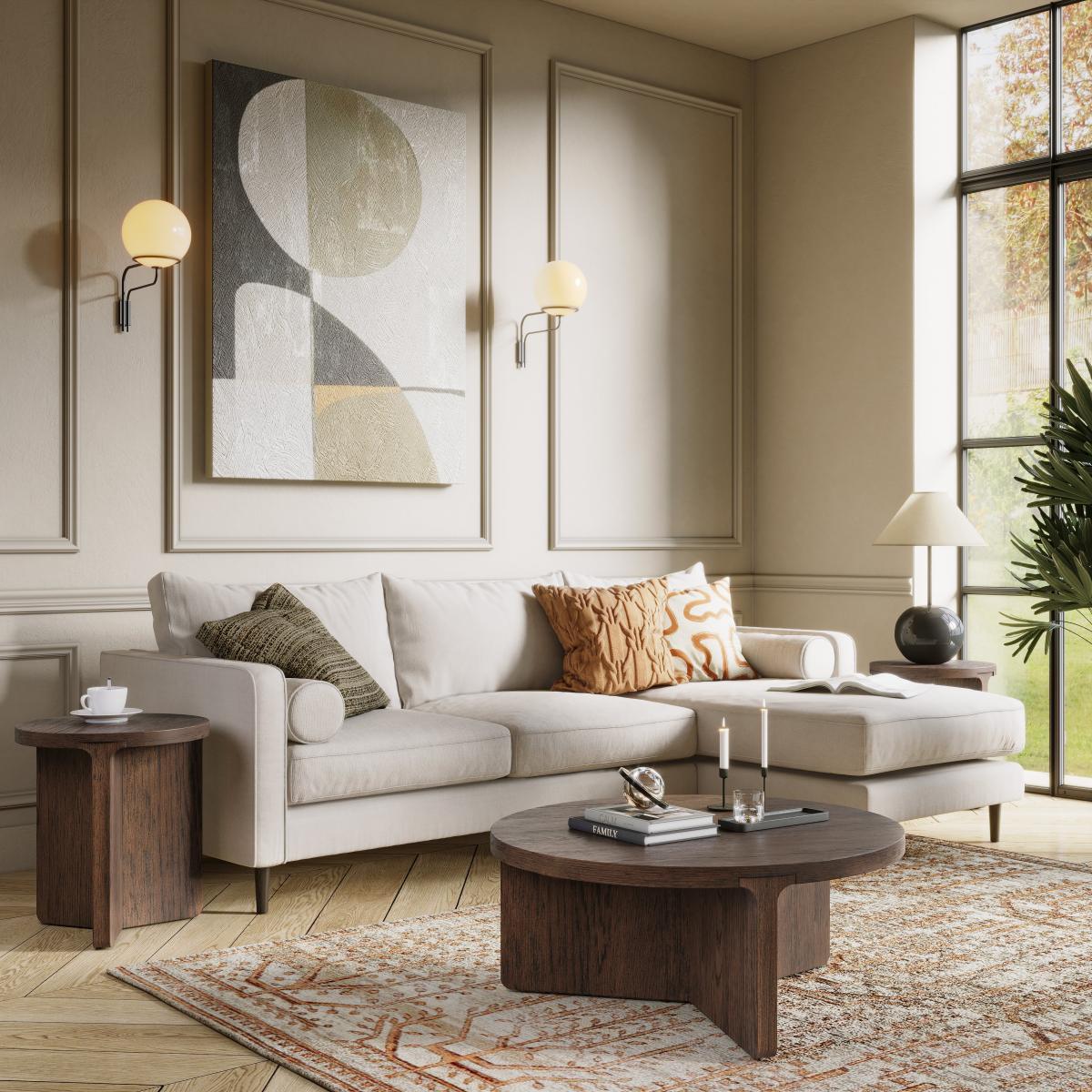 California Small Round Coffee Table Dark Oak – image 2
