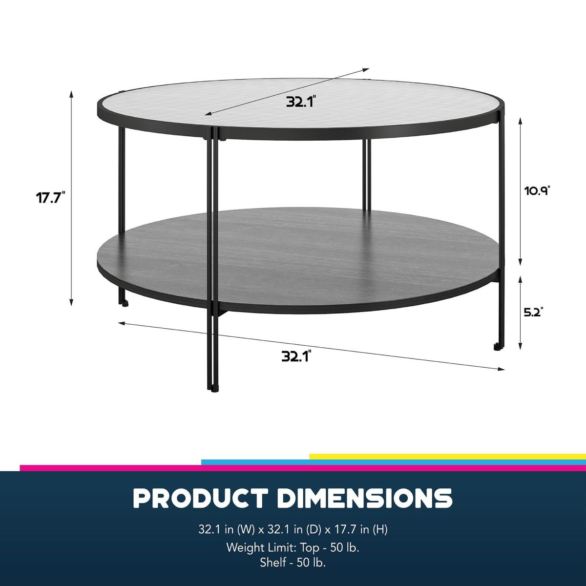 Queer Eye Wainwright Round Coffee Table, Black Oak Black – image 6