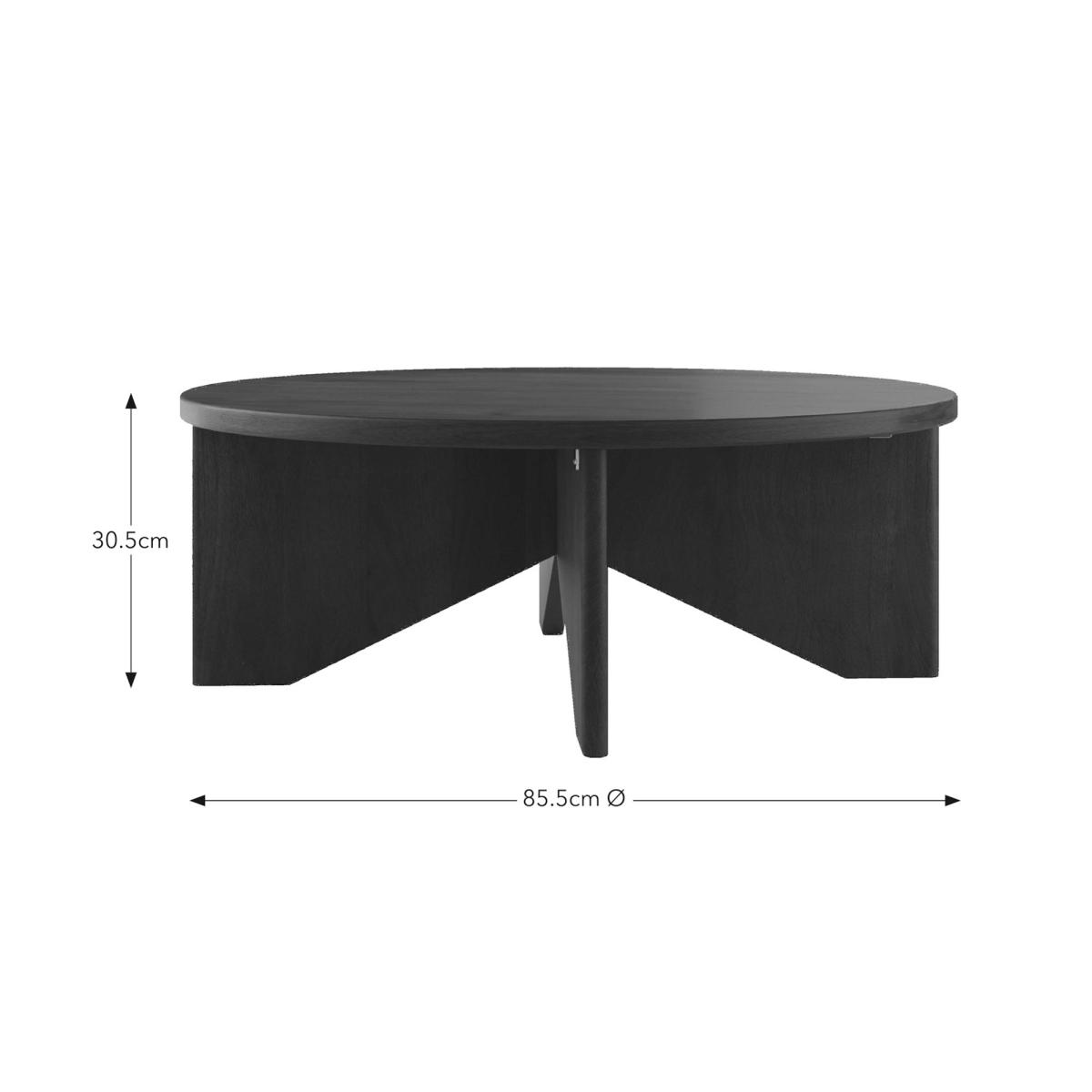 Kalpen Coffee Table, Mango Wood Black – image 6
