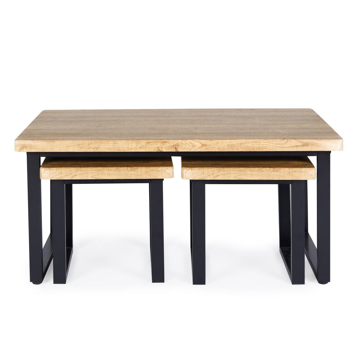Freddie Oak Effect Nest Coffee Table Brown – image 4
