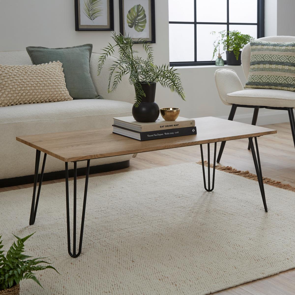 Bella Hairpin Leg Coffee Table Brown – image 1