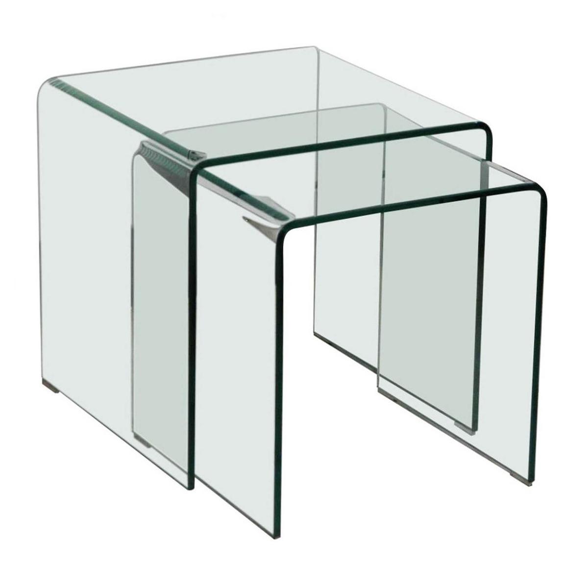 Azurro Glass Nest of Tables Brown – image 2