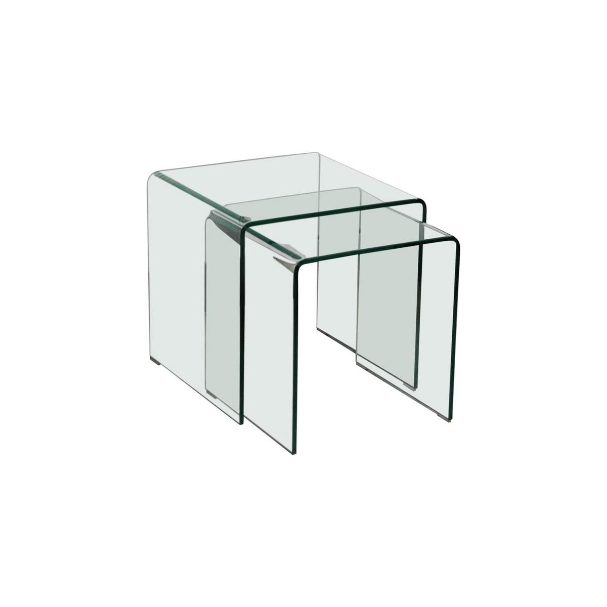 Azurro Glass Nest of Tables Brown – image 1