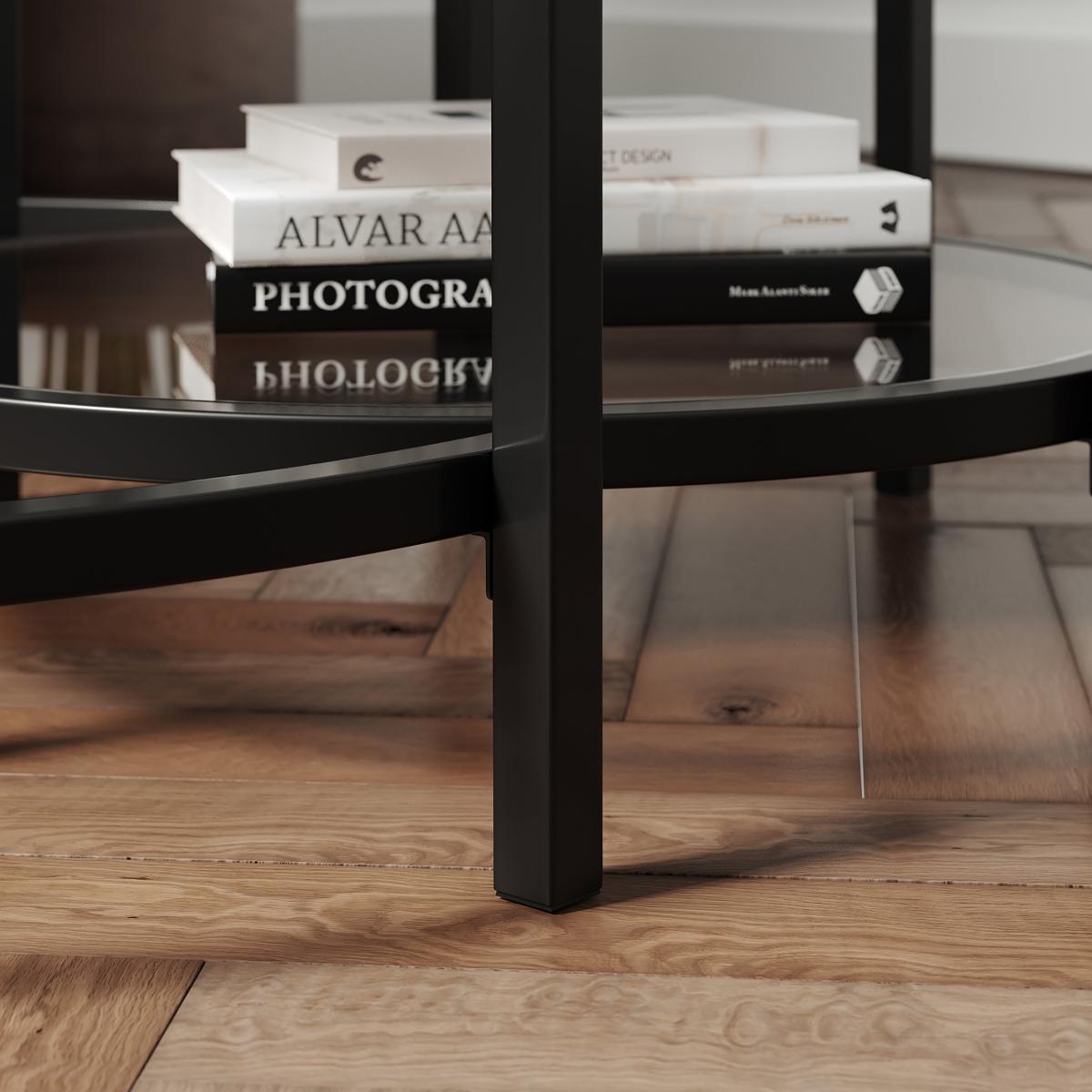 Return - Sofia Glass Coffee Nest of Tables, Smoked Glass Black Black – image 4