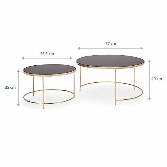 Ritz Black Set of 2 Coffee Tables Black – image 5