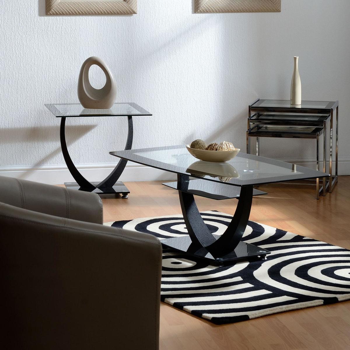 Henrietta Glass Coffee Table Black – image 5