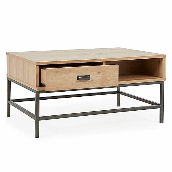 Fulton Oak Effect Lift Up Coffee Table Brown and Grey – image 4
