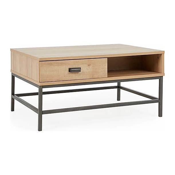Fulton Oak Effect Lift Up Coffee Table Brown and Grey – image 1