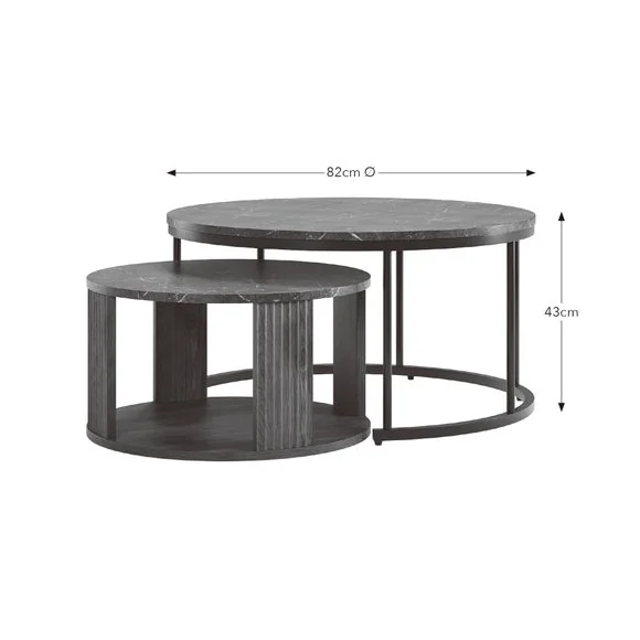 Georgi Marble Effect Nest of Coffee Tables – image 8