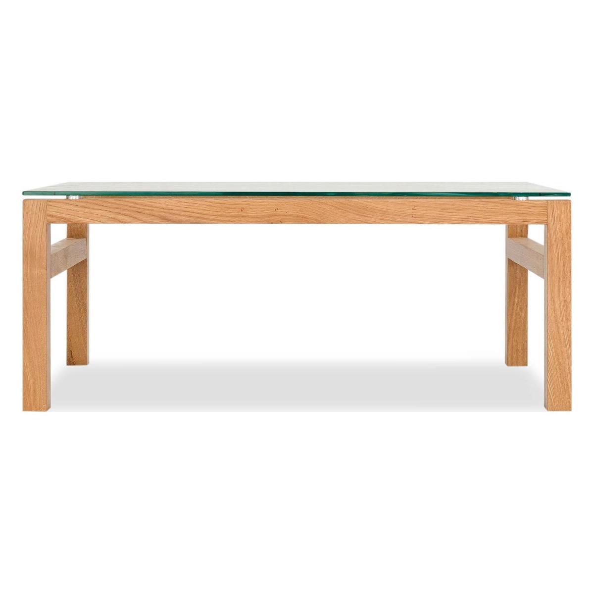 Tribeca Oak Glass Top Coffee Table Natural – image 2