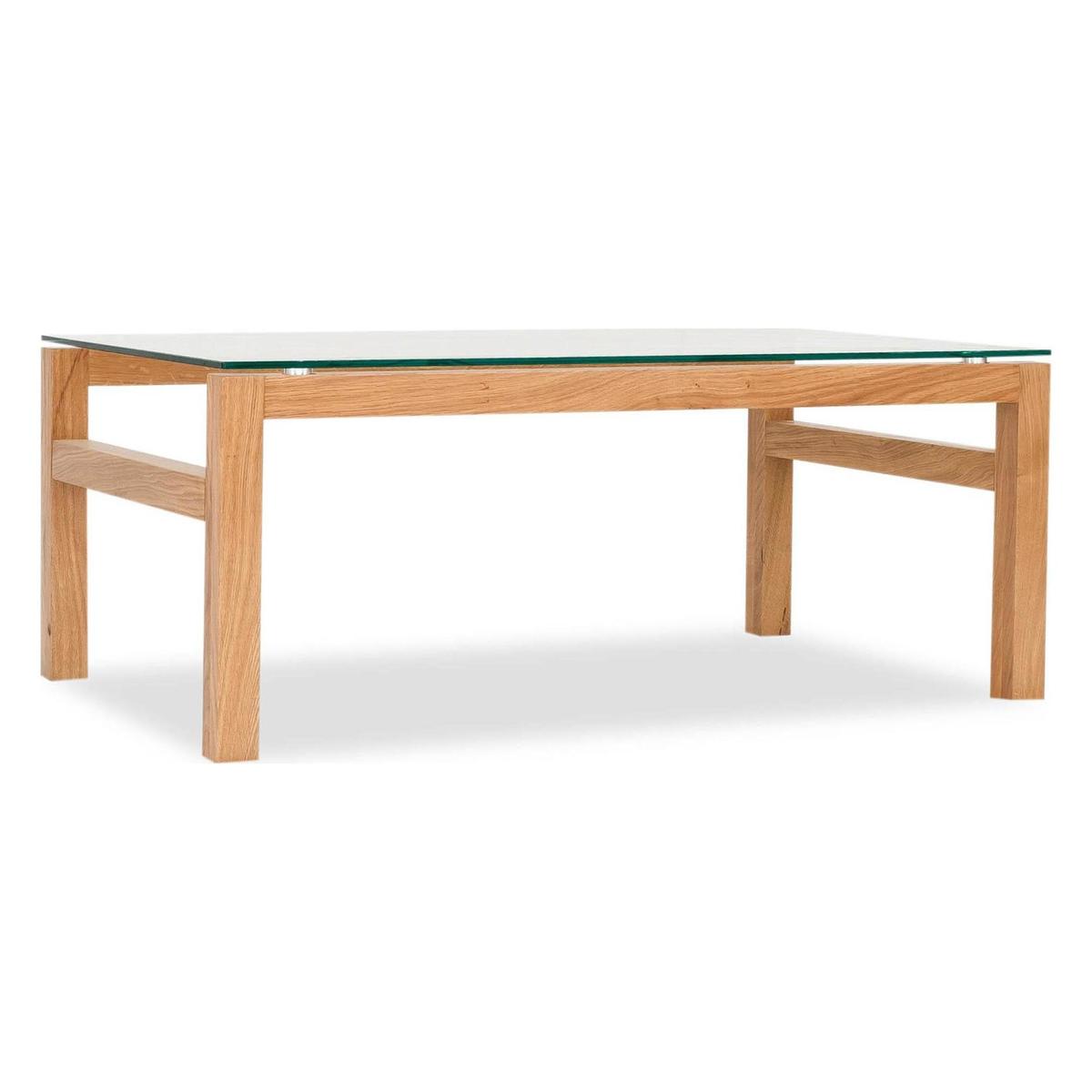 Tribeca Oak Glass Top Coffee Table Natural – image 1