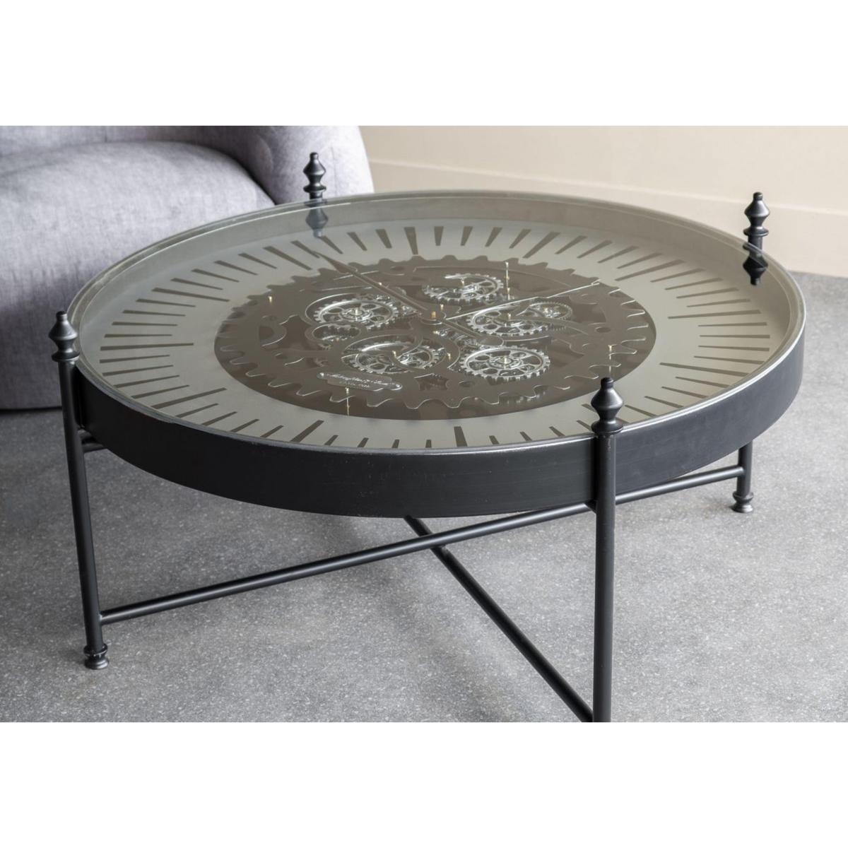 Palladium Clock Coffee Table - Black & Gold – image 2