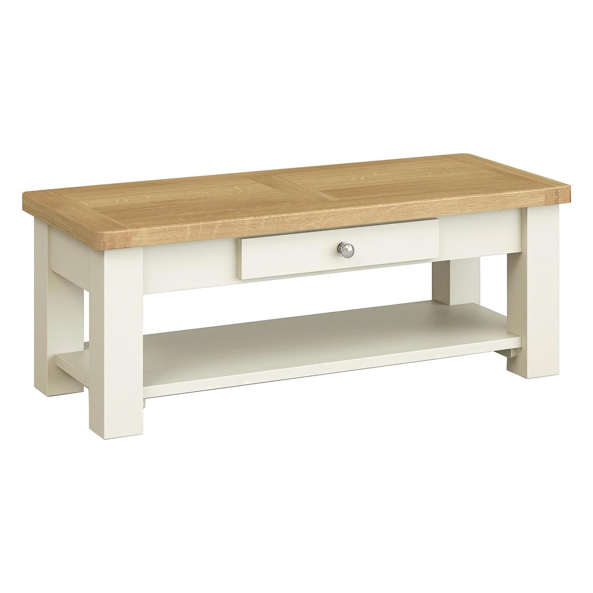 Corndell - Somerset Coffee Table with Drawer - Cream