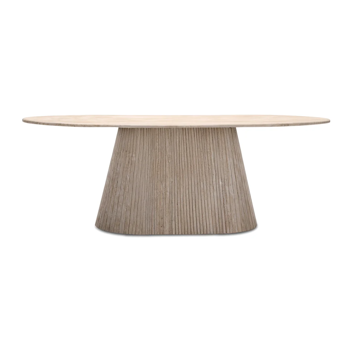 Romeo Oval Coffee Table with Pedestal Base - Living Room Furniture - In Time for Christmas – image 1
