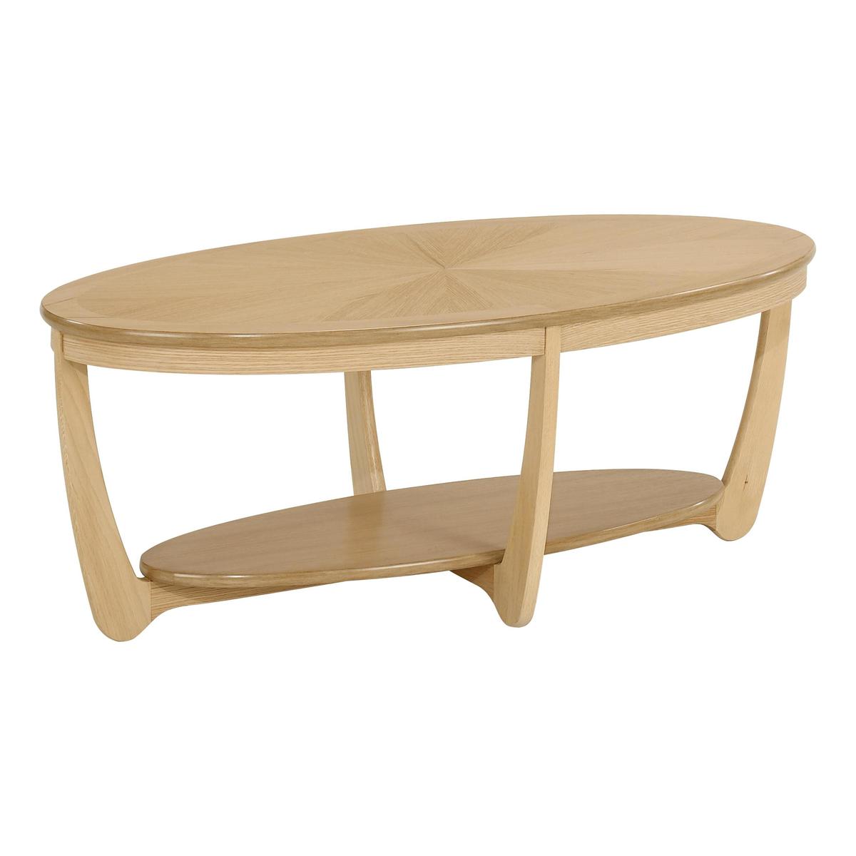 Nathan - Shades Sunburst Top Oval Coffee Table - Brown