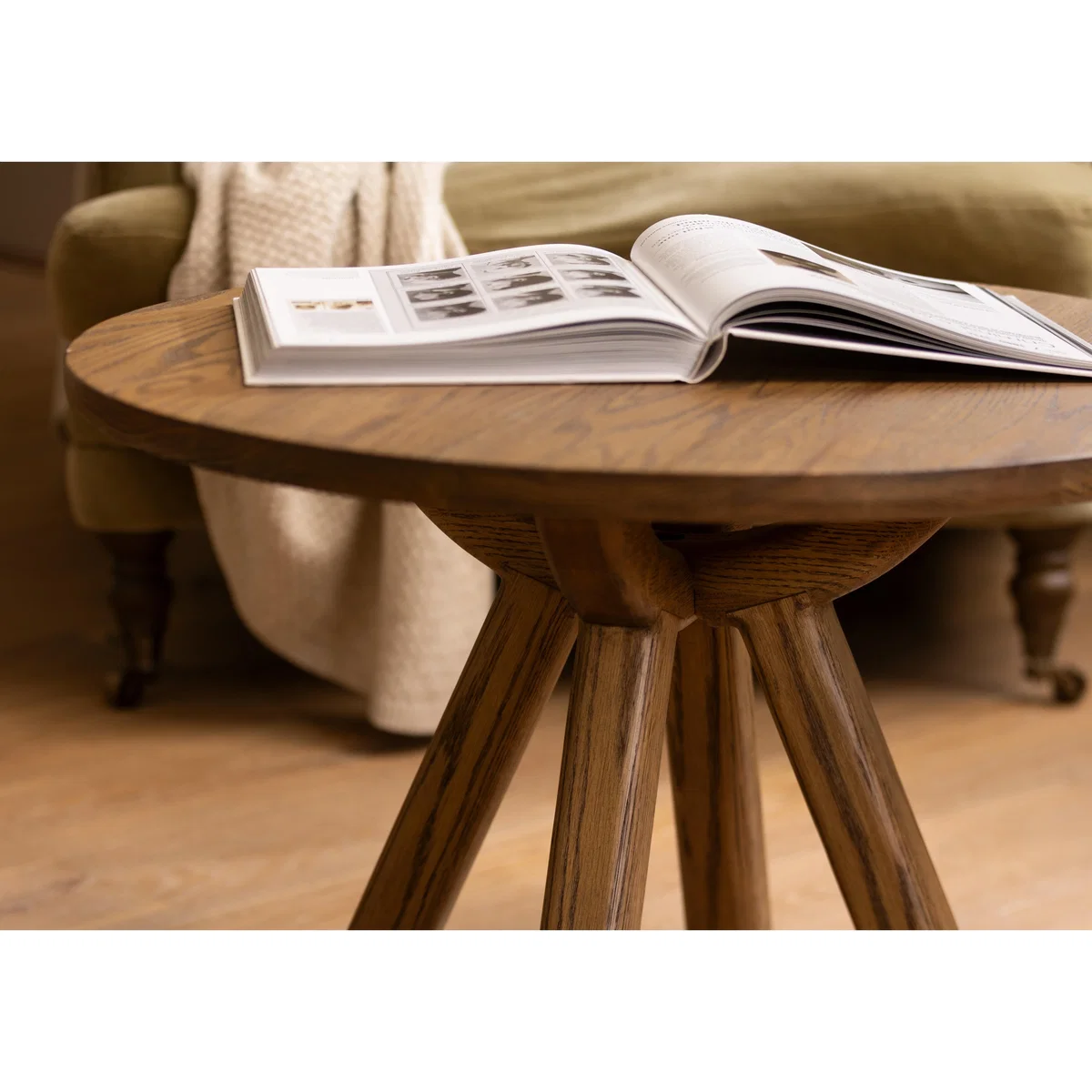 Pien Round Oak Coffee Table - Living Room Furniture - In Time for Christmas – image 2