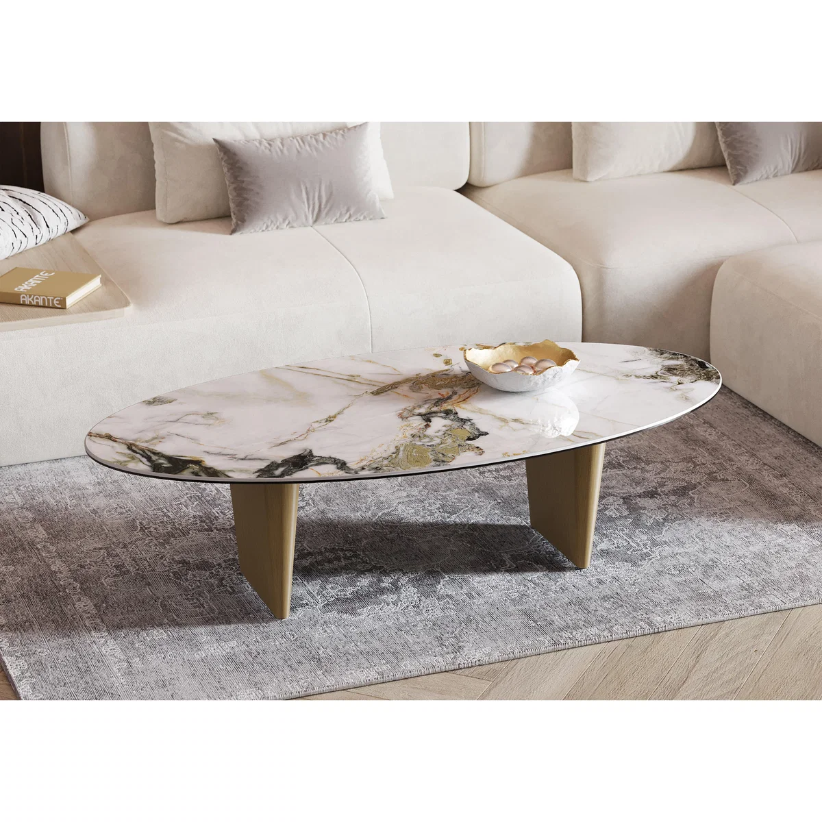 Akante - Felipe Coffee Table with Gold Legs – image 2