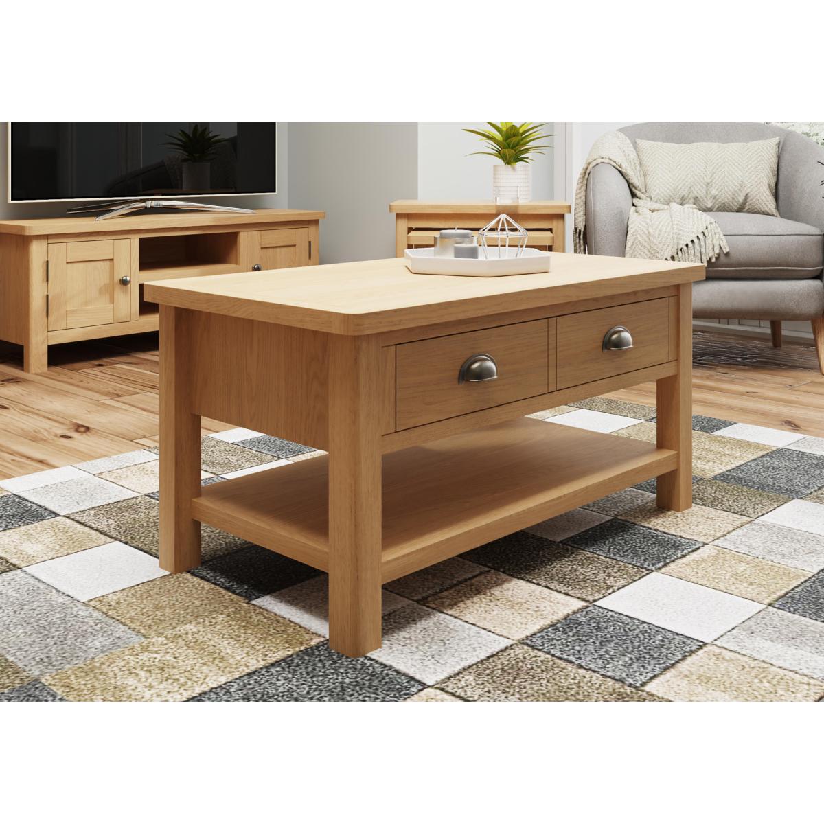 Carson Oak Coffee Table – image 2