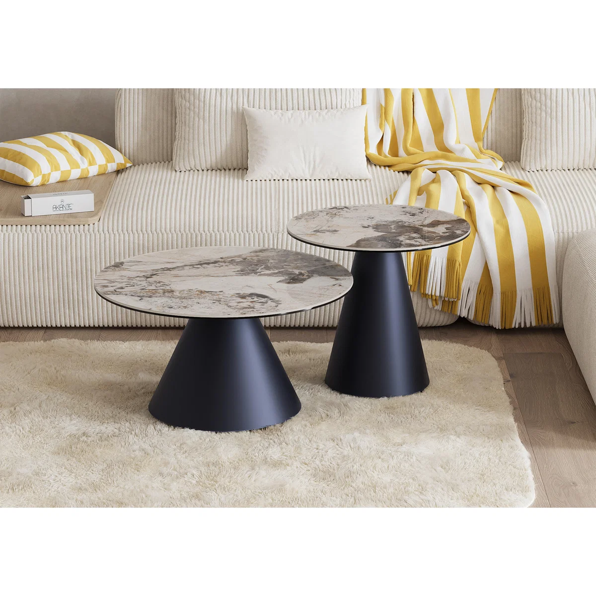 Akante - Amorim Round Coffee Table with Black Base – image 2