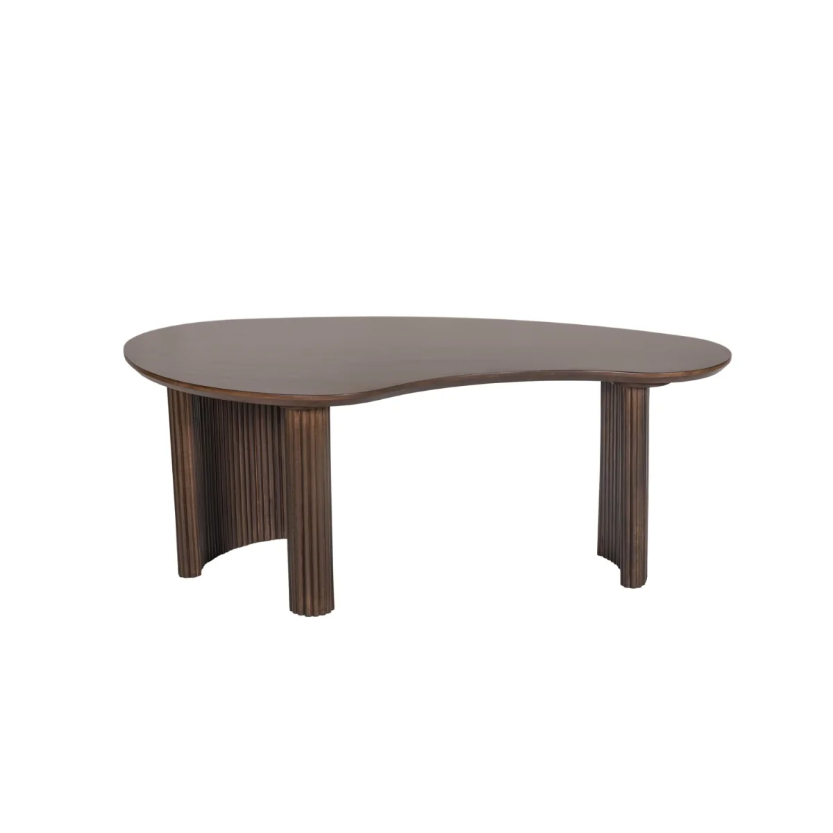 Large Curved Walnut Coffee Table with 3 Legs - Ivan – image 2