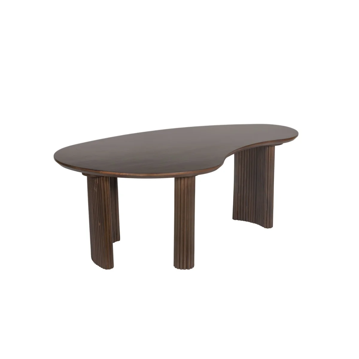 Large Curved Walnut Coffee Table with 3 Legs - Ivan – image 4