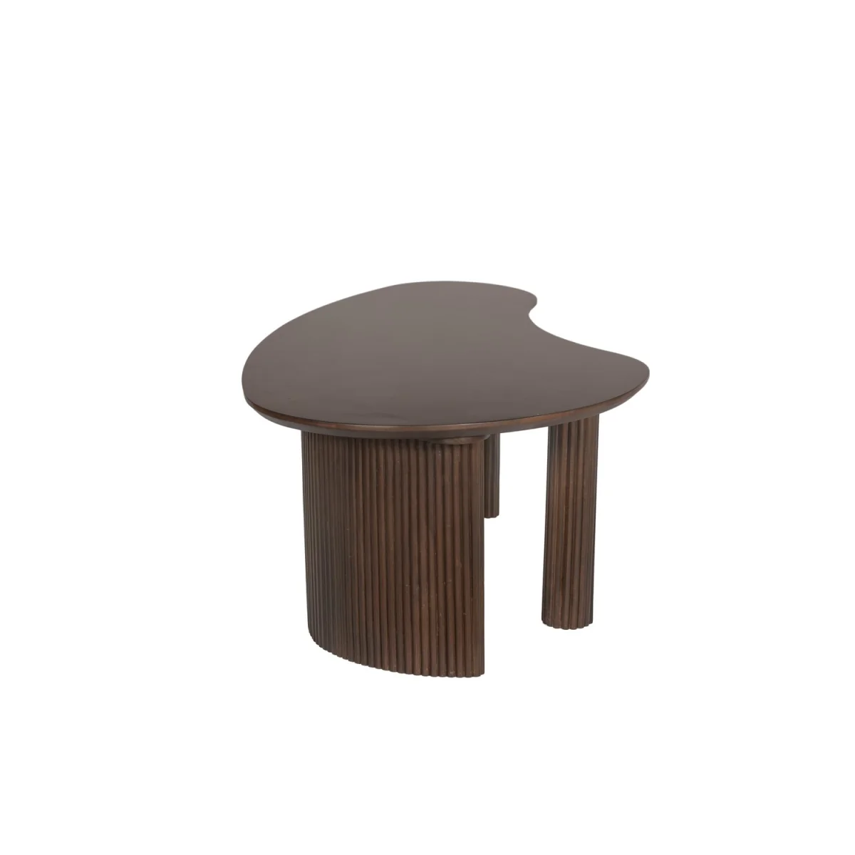 Large Curved Walnut Coffee Table with 3 Legs - Ivan – image 5