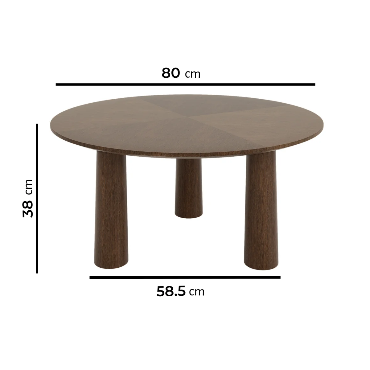 Large Round Walnut Coffee Table with Flared Legs - Hana – image 2