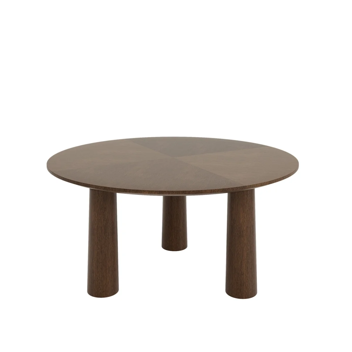 Large Round Walnut Coffee Table with Flared Legs - Hana – image 3