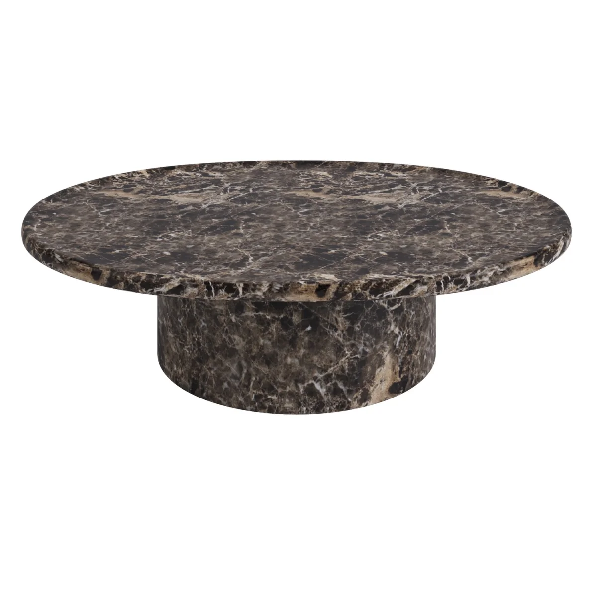 Large Brown Marble Effect Oval Coffee Table - Arrezzo – image 3