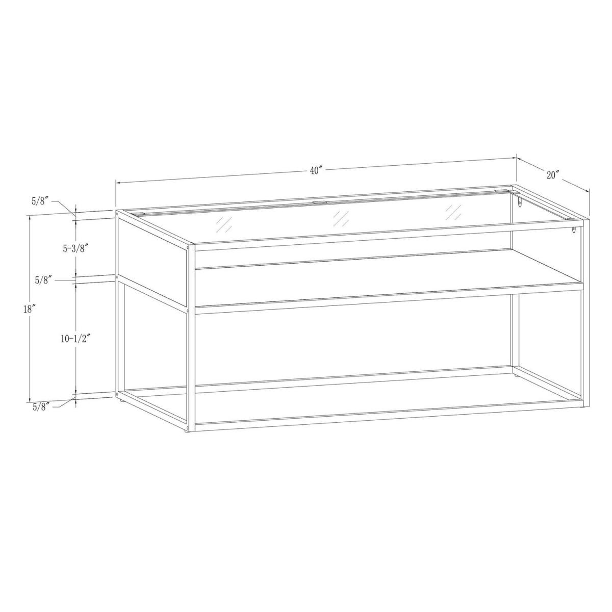 Glass Coffee Table with Brown Wooden Shelf - Foster – image 4