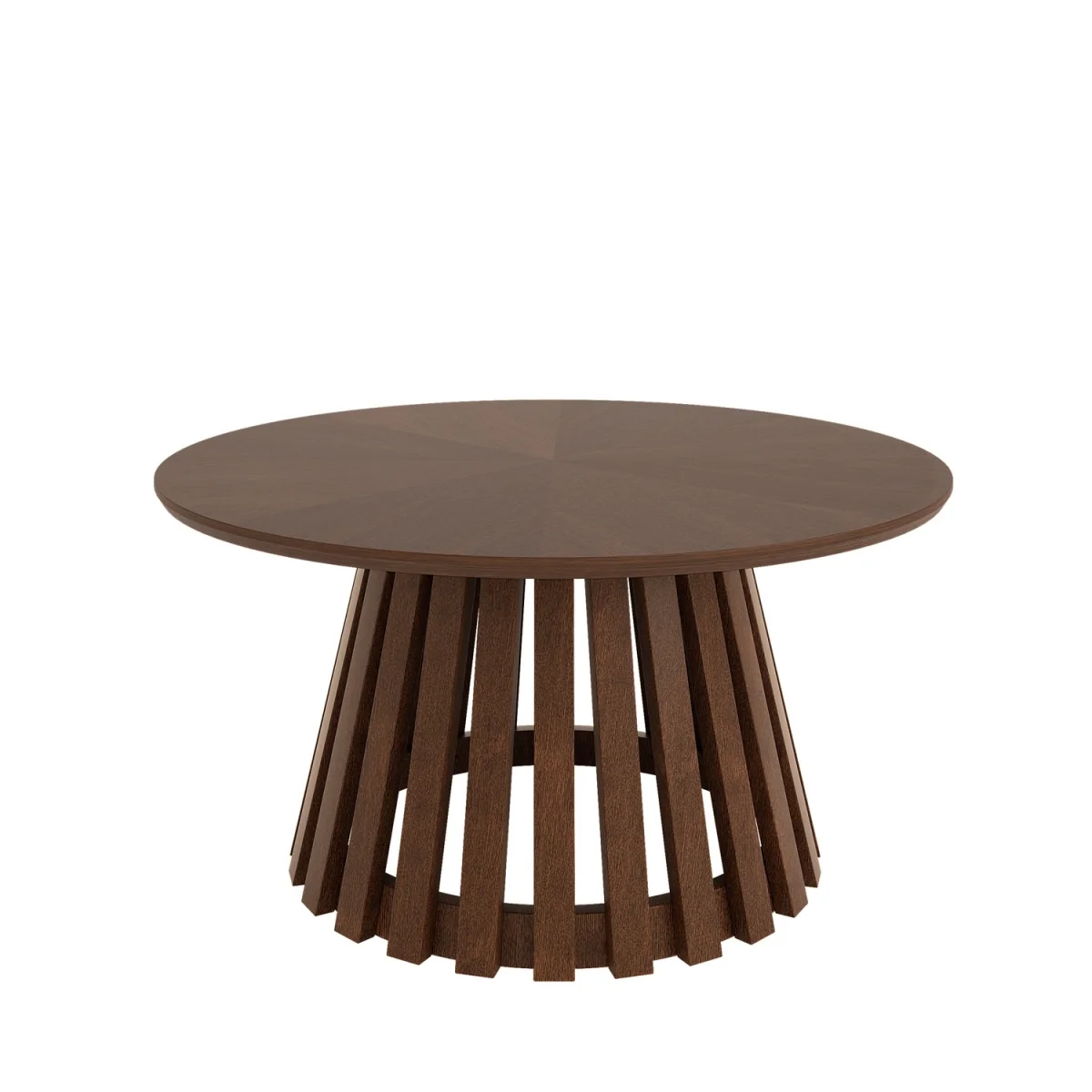 Large Round Walnut Pedestal Coffee Table - Owen – image 3