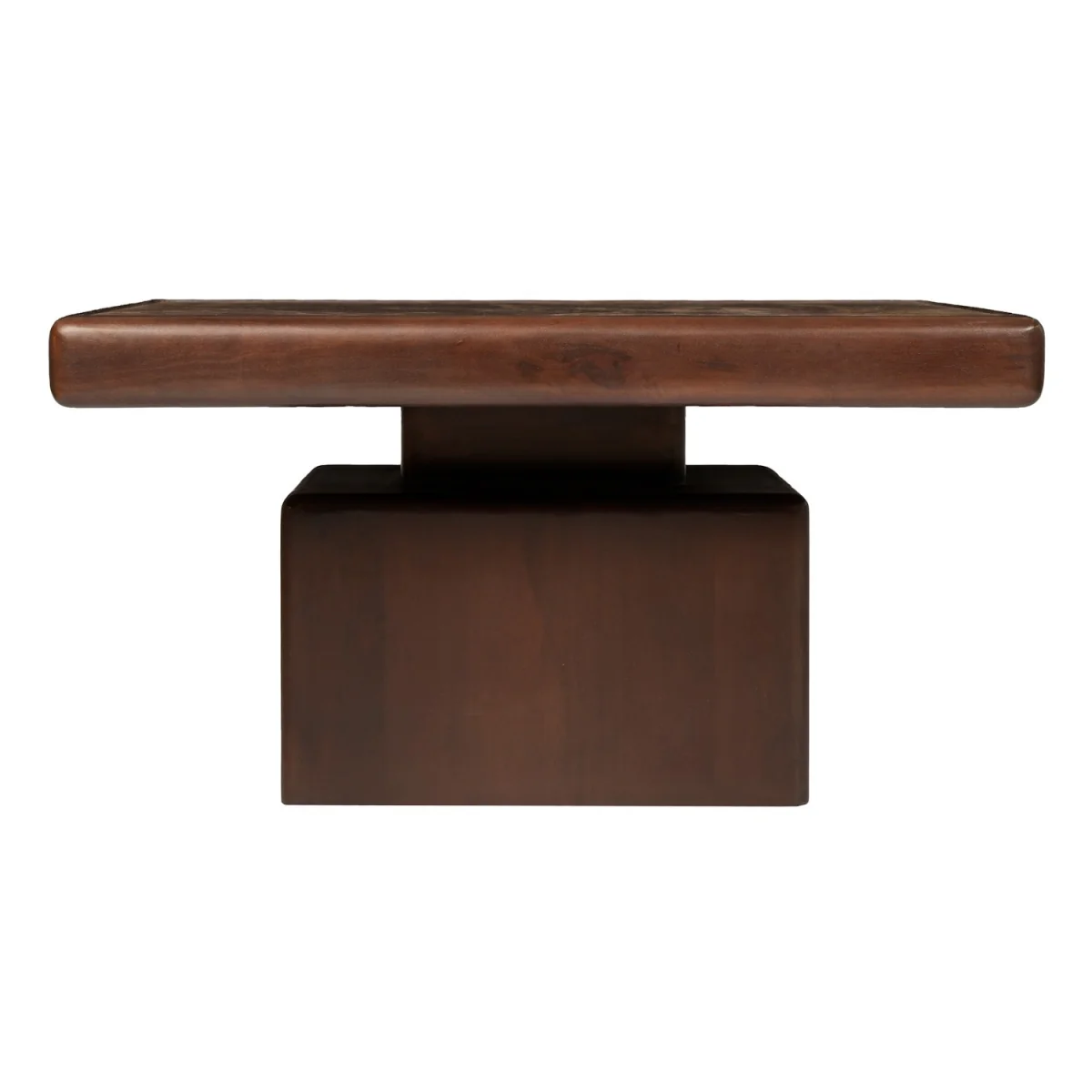 Large Mango Wood and Red Marble Square Coffee Table - Rana – image 5