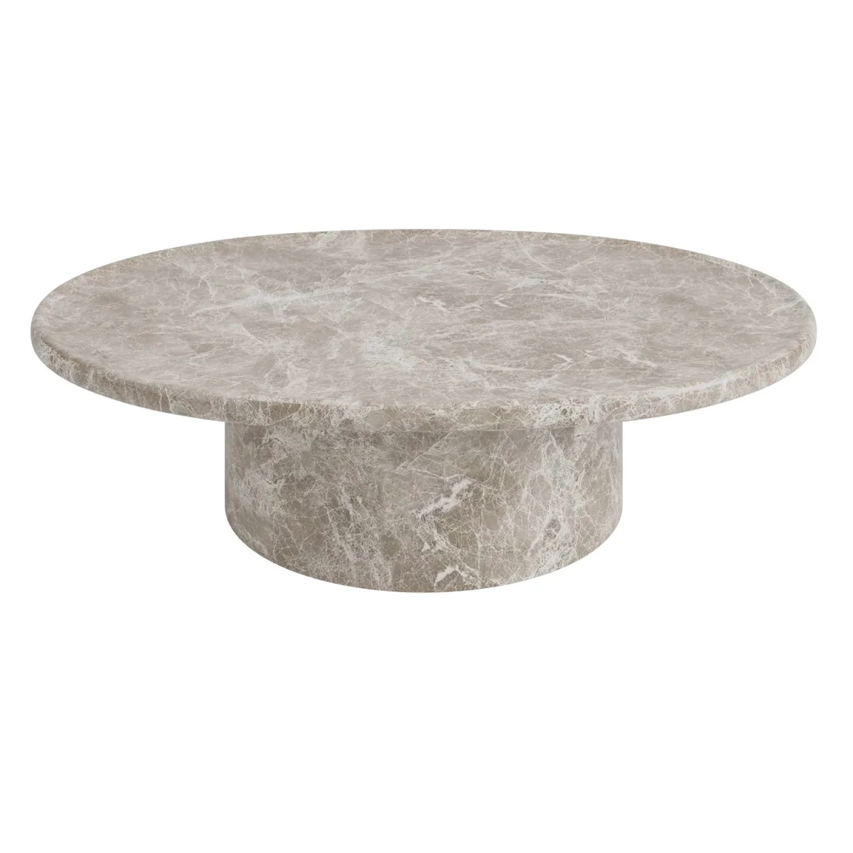 Large Beige Marble Effect Oval Coffee Table - Arrezzo – image 3