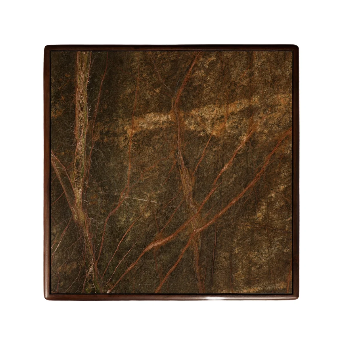 Large Mango Wood and Green Marble Square Coffee Table - Rana – image 9