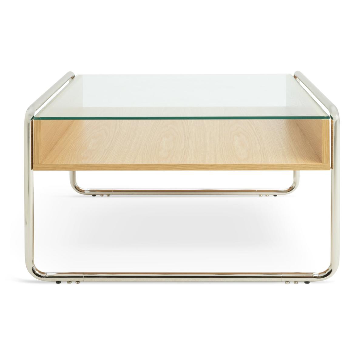 Habitat 60 Acciaio Oak and Glass Coffee Table | Flitch
