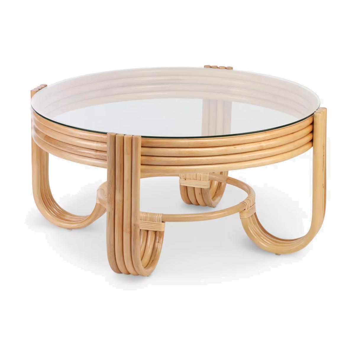 Desser Pretzel Rattan Coffee Table, Natural