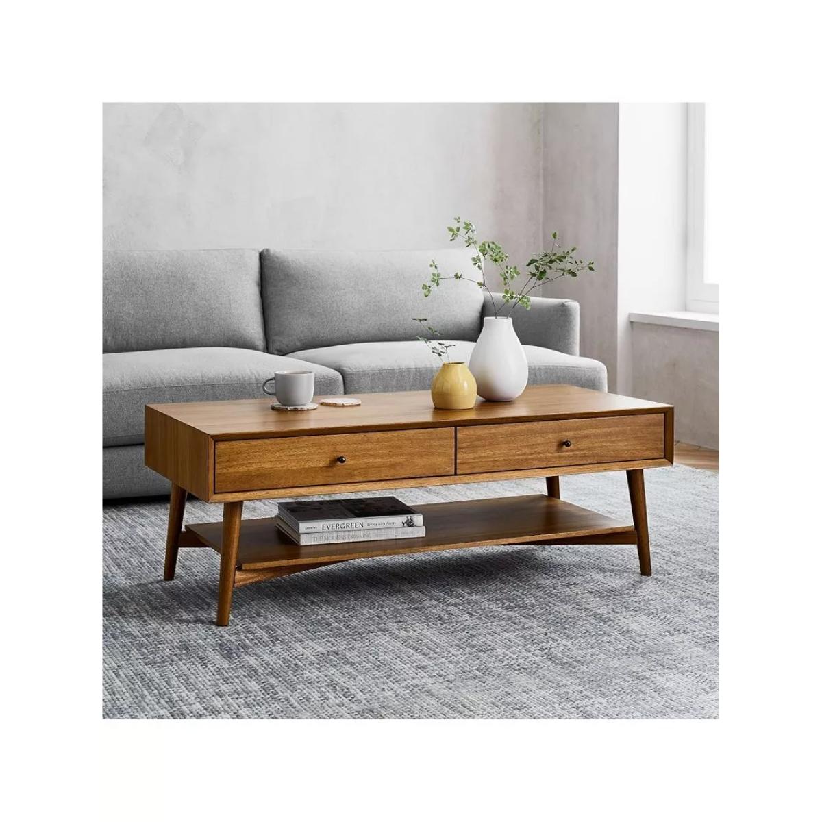 west elm Mid-Century Wood Coffee Table, Natural – image 2