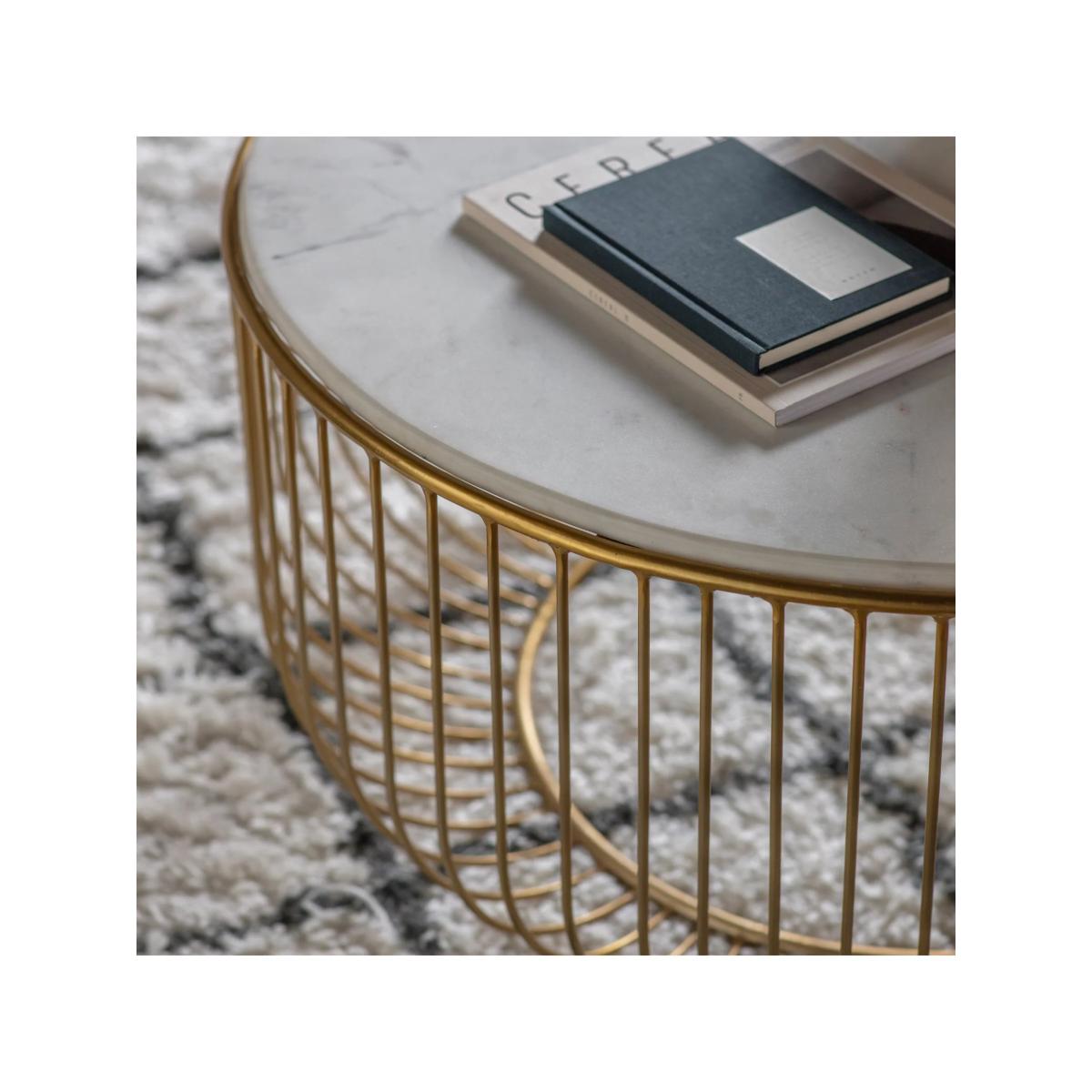 Gallery Direct Sutton Marble Coffee Table, Natural/Gold – image 3