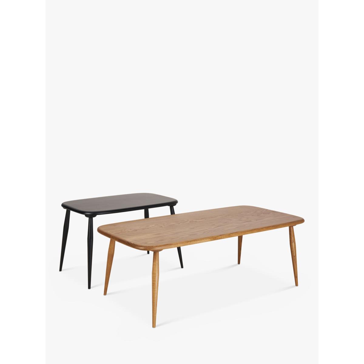 ercol for John Lewis Kensworth Nest of 2 Coffee Tables, Black/Vintage Ash – image 5