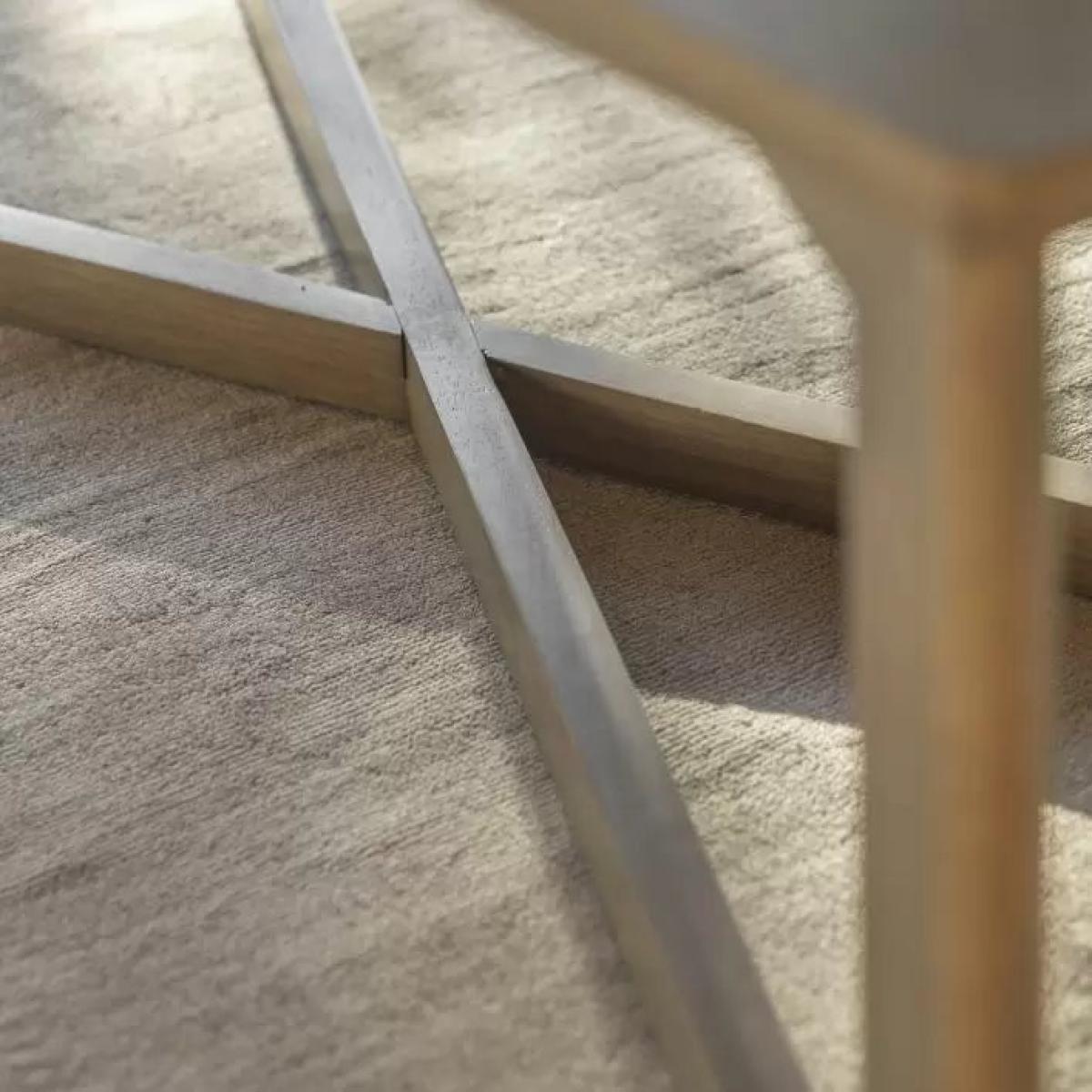 Panelled Rubber Wood Coffee Table - Smoked – image 2