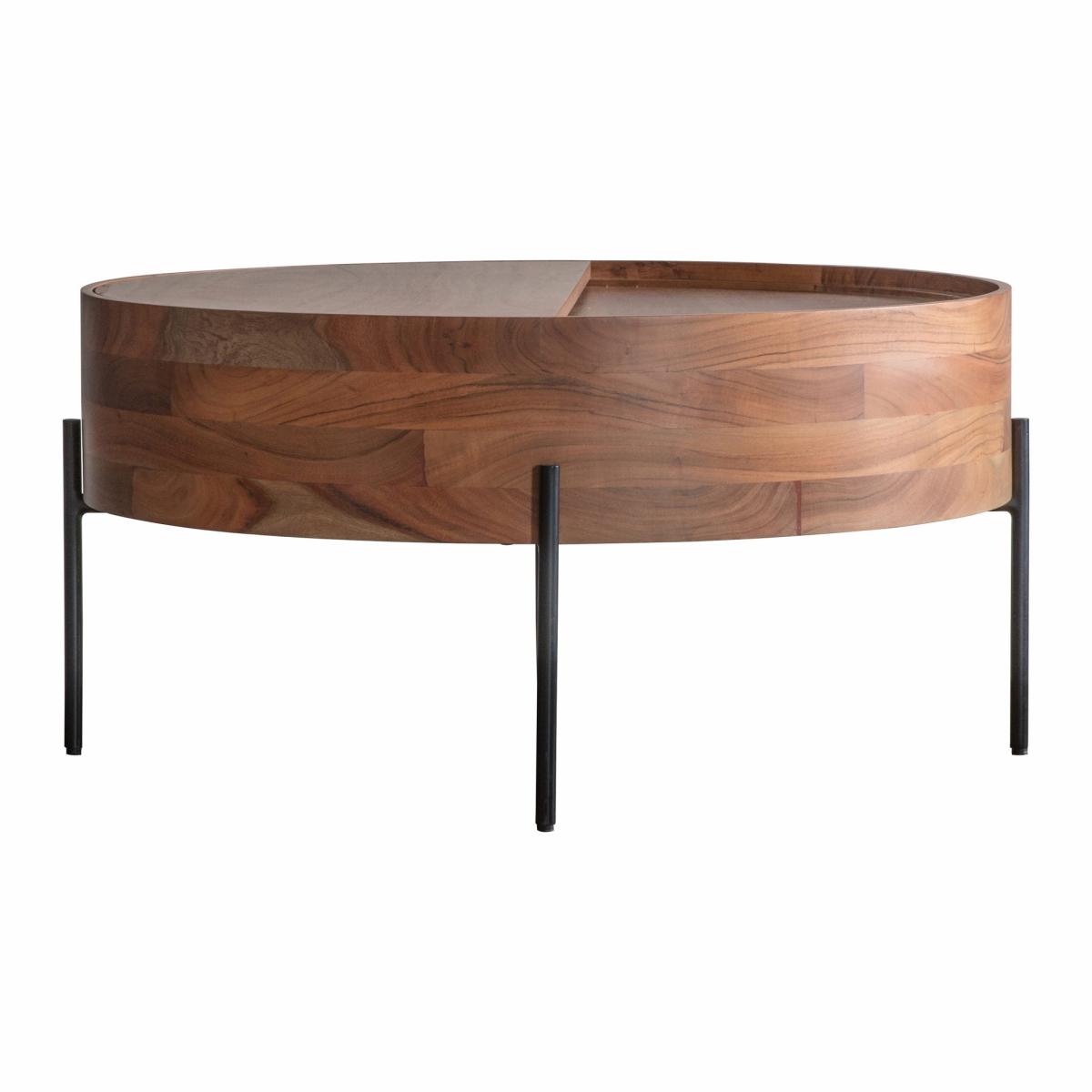 Risby 83cm Round Acacia Wood Coffe Table – image 2