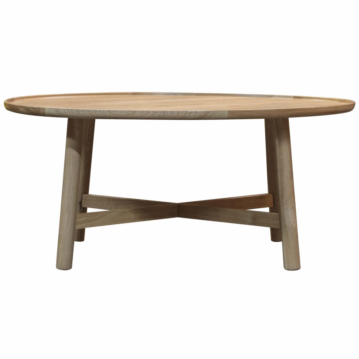 Kingham 90cm Round Light Oak Round Coffee Table – image 2