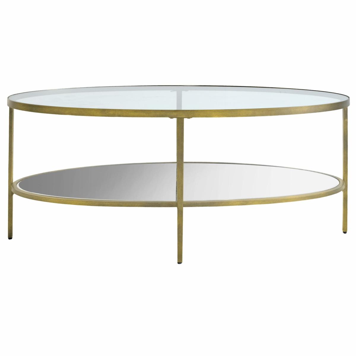 Hudson 112cm Oval Metal Coffee Table - Champagne – image 2