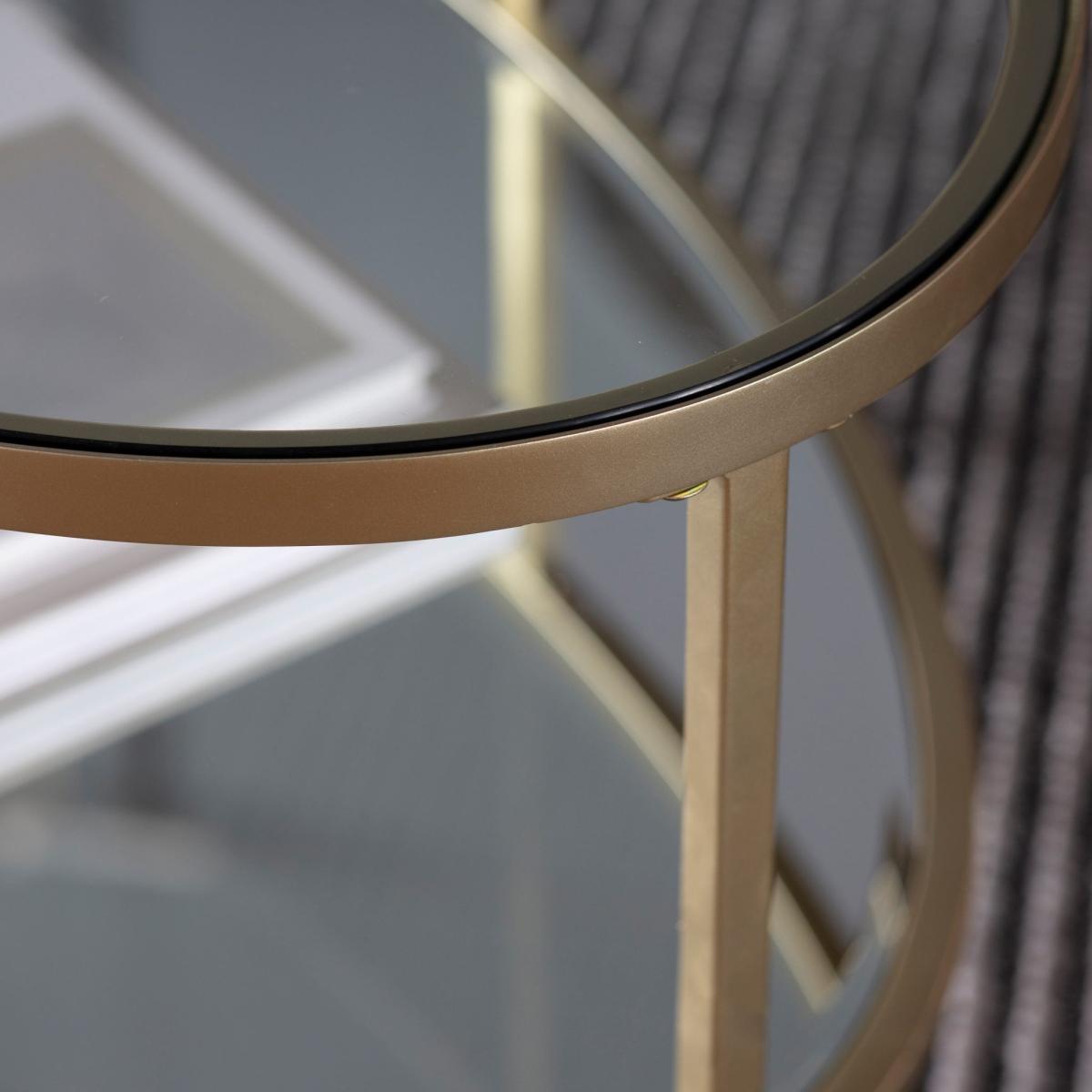 Hudson 112cm Oval Metal Coffee Table - Champagne – image 4