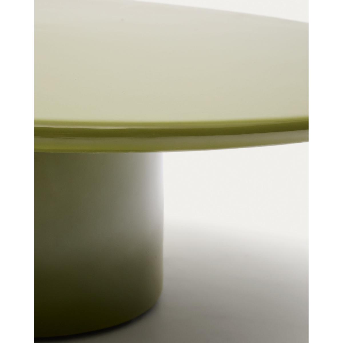 Albanella coffee table in cement with glossy green finish Ø85cm – image 7