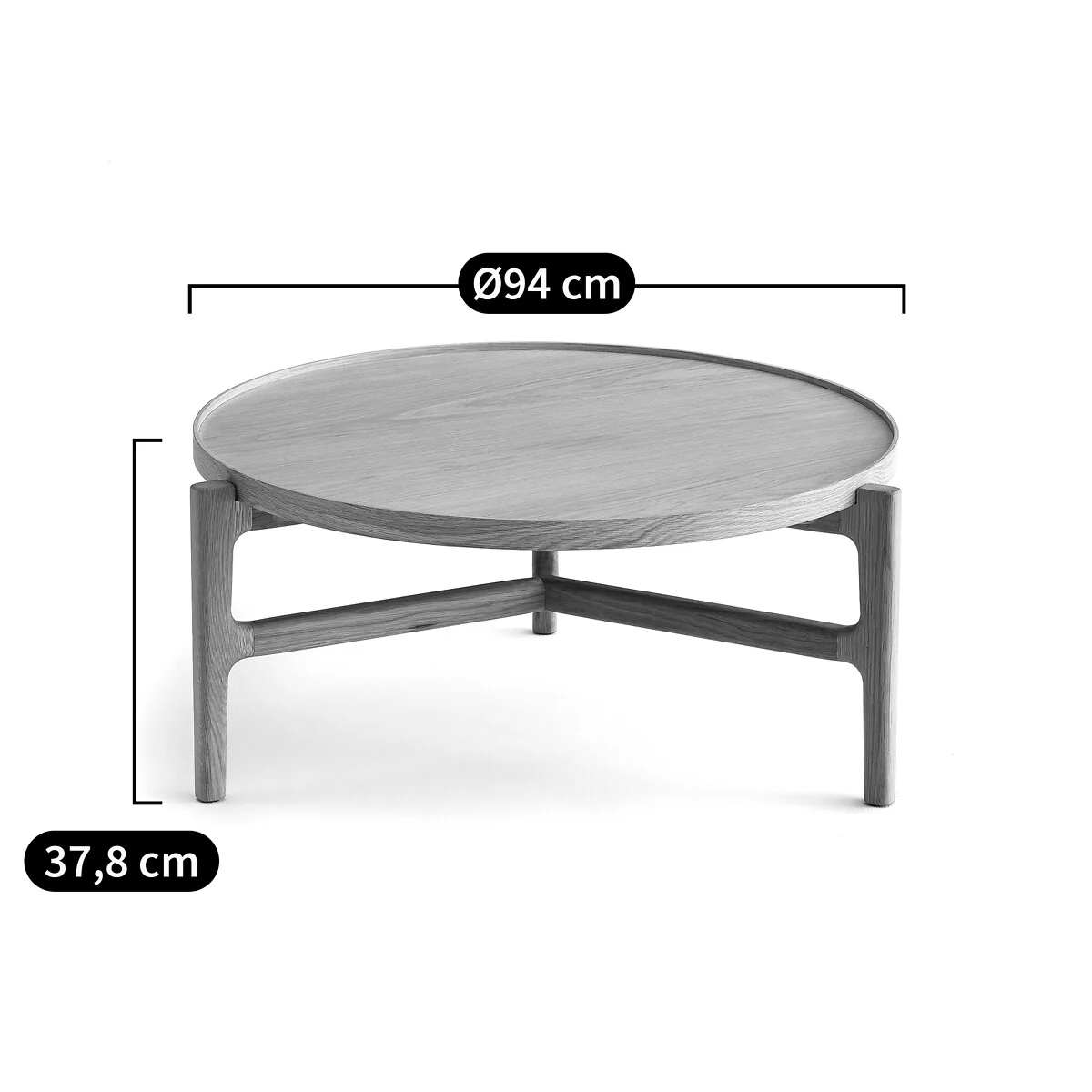 Alyasa Coffee Table in Oak Veneer Diameter 94cm – image 6