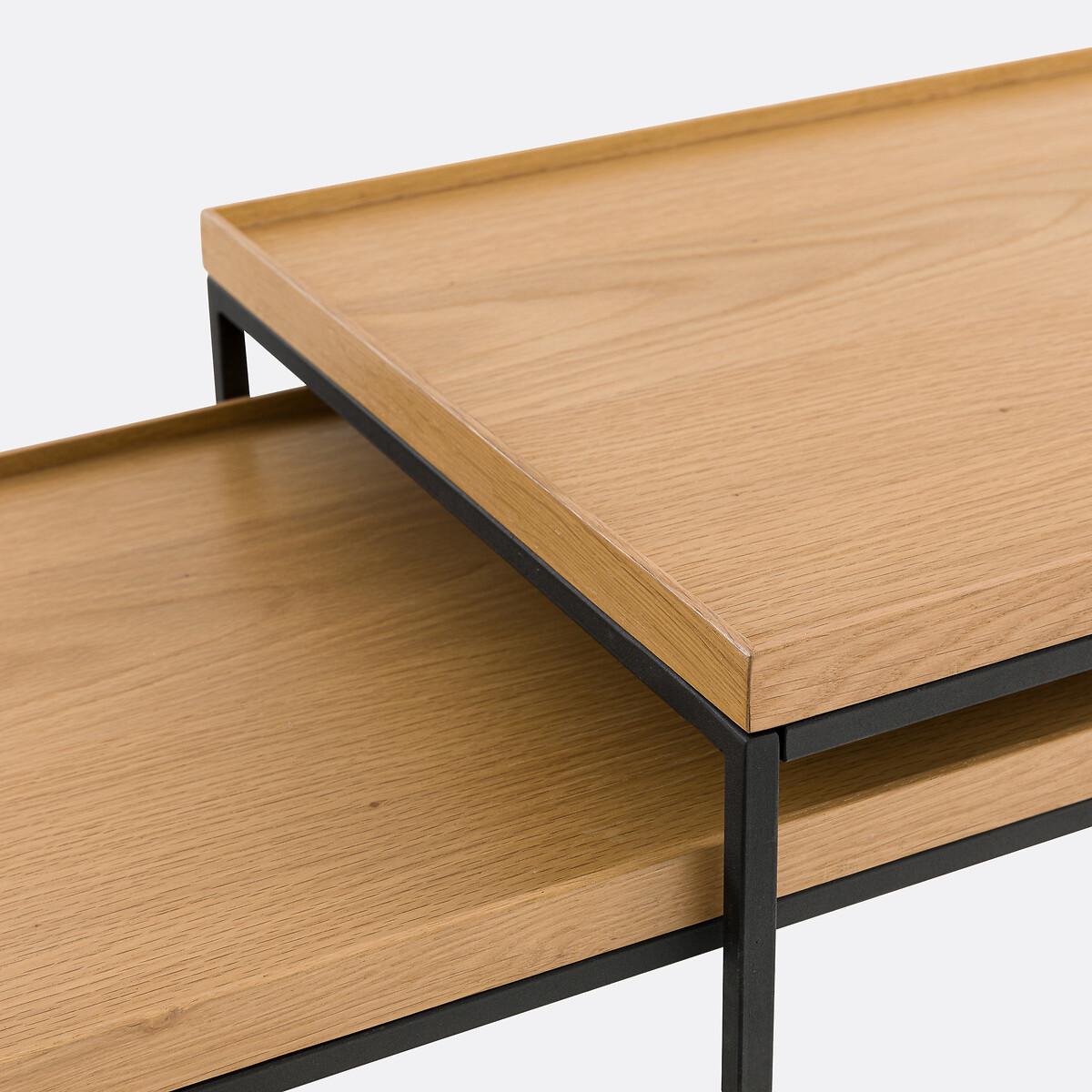 Set of 2 Joga Metal & Oak Rectangular Nesting Coffee Tables – image 7