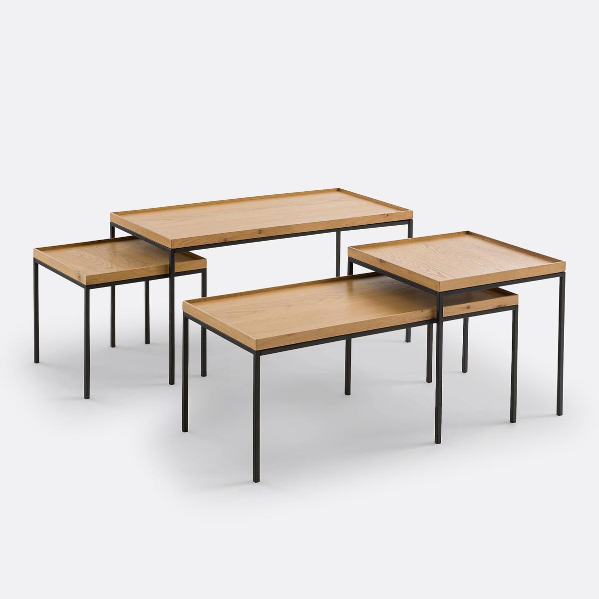 Set of 2 Joga Metal & Oak Rectangular Nesting Coffee Tables – image 8
